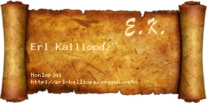 Erl Kalliopé névjegykártya